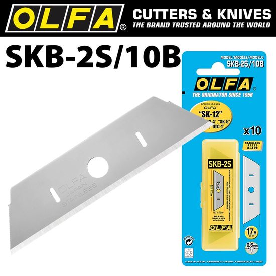 OLFA Blade Skb-2s 10 Pack Stainless Steel For Sk-12 Sk-4 Sk-5 Sk-9 Utc
